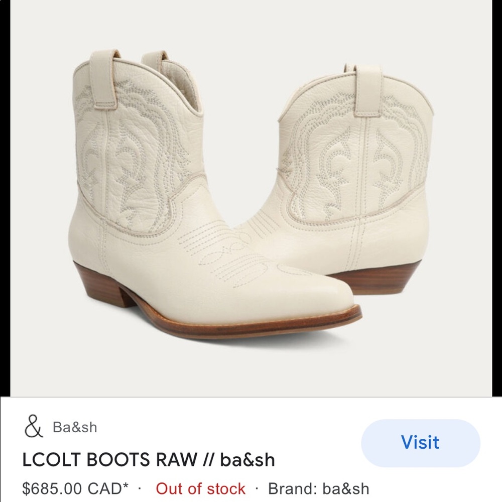 Bash Colt Cream Leather Ankle Western boot